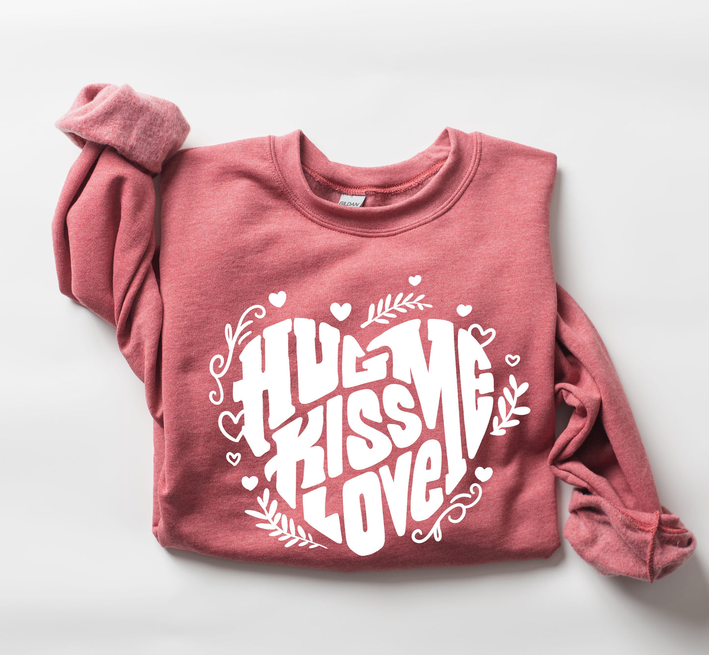 Hug Me Kiss Me Love Me Sweatshirt, Vintage Valentine's Day Sweatshirt