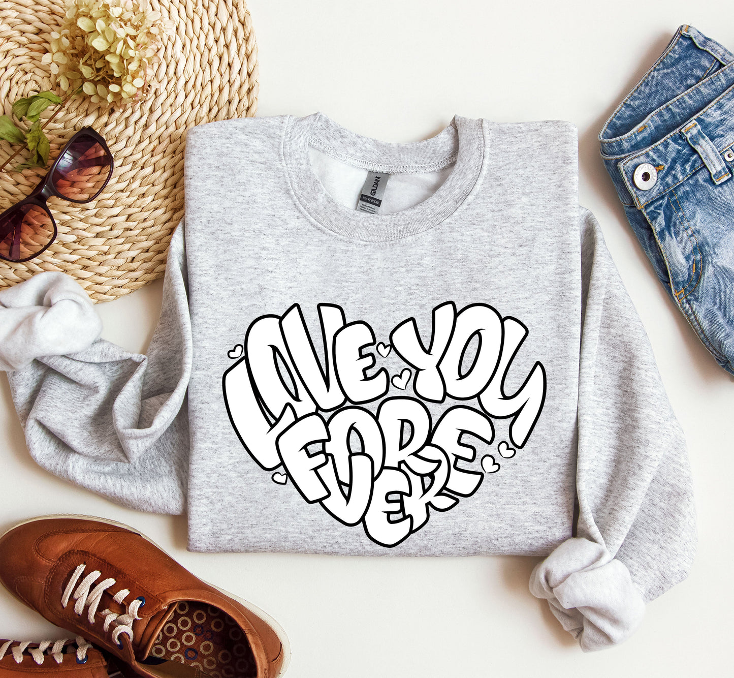 I Love You Forever Retro Sweatshirt, Vintage Valentine's Day Sweatshirt