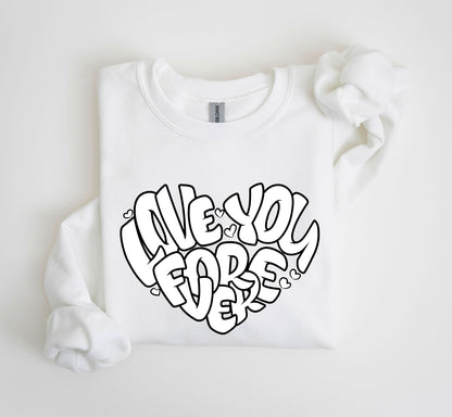 I Love You Forever Retro Sweatshirt, Vintage Valentine's Day Sweatshirt