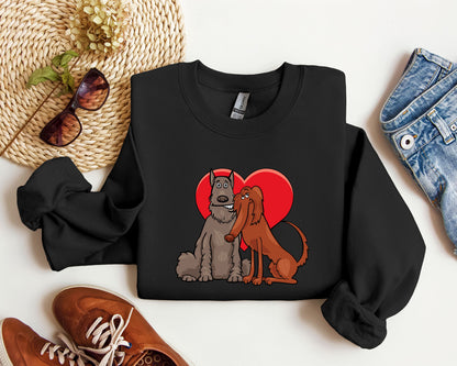 Dog Lovers Funny Retro Sweatshirt, Vintage Valentine's Day Sweatshirt