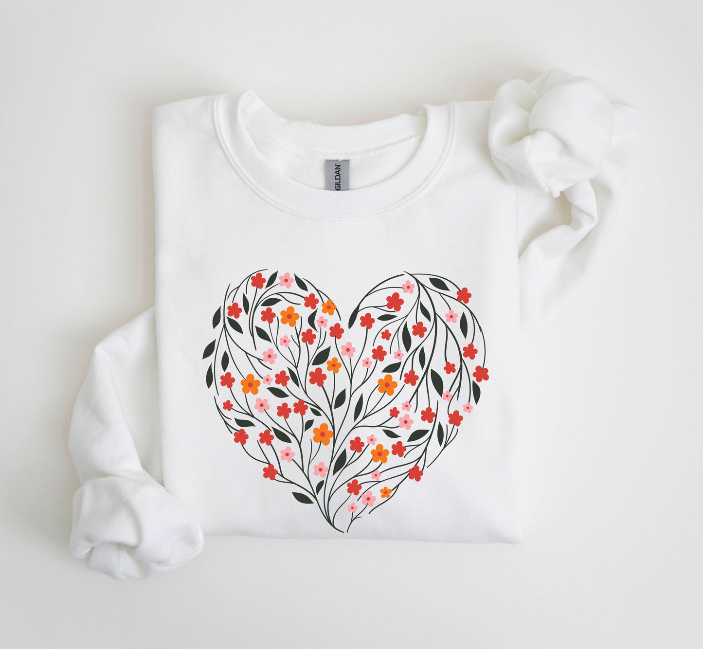 Vintage Wildflowers Heart Sweatshirt, Vintage Valentine's Day Sweatshirt