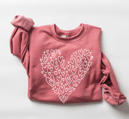 Valentine's Heart Sweatshirt, Vintage Valentine's Day Sweatshirt