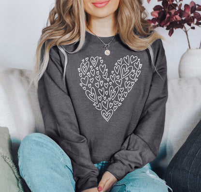 Valentine's Heart Sweatshirt, Vintage Valentine's Day Sweatshirt