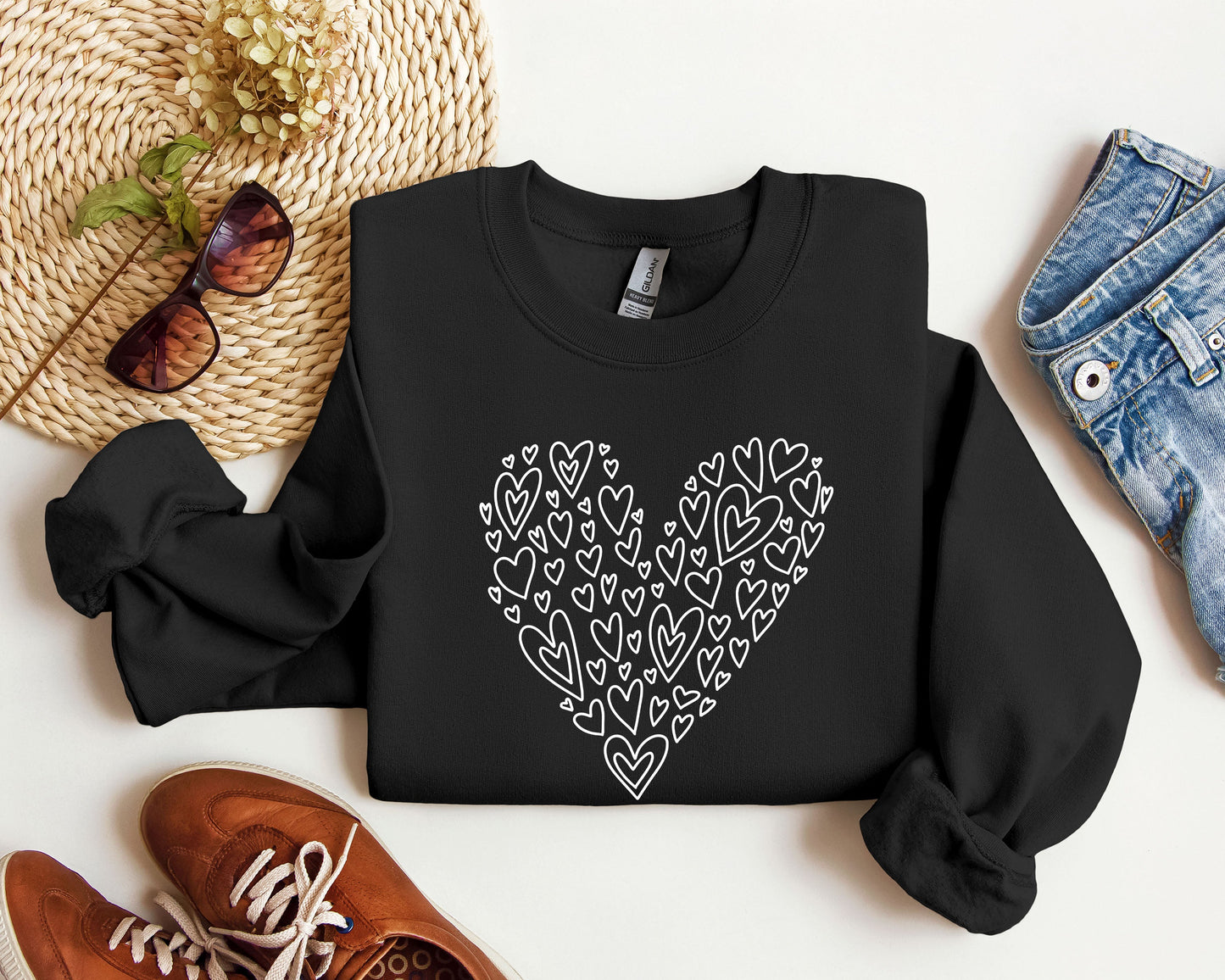 Valentine's Heart Sweatshirt, Vintage Valentine's Day Sweatshirt