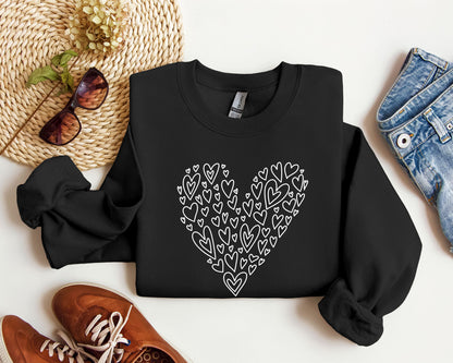 Valentine's Heart Sweatshirt, Vintage Valentine's Day Sweatshirt