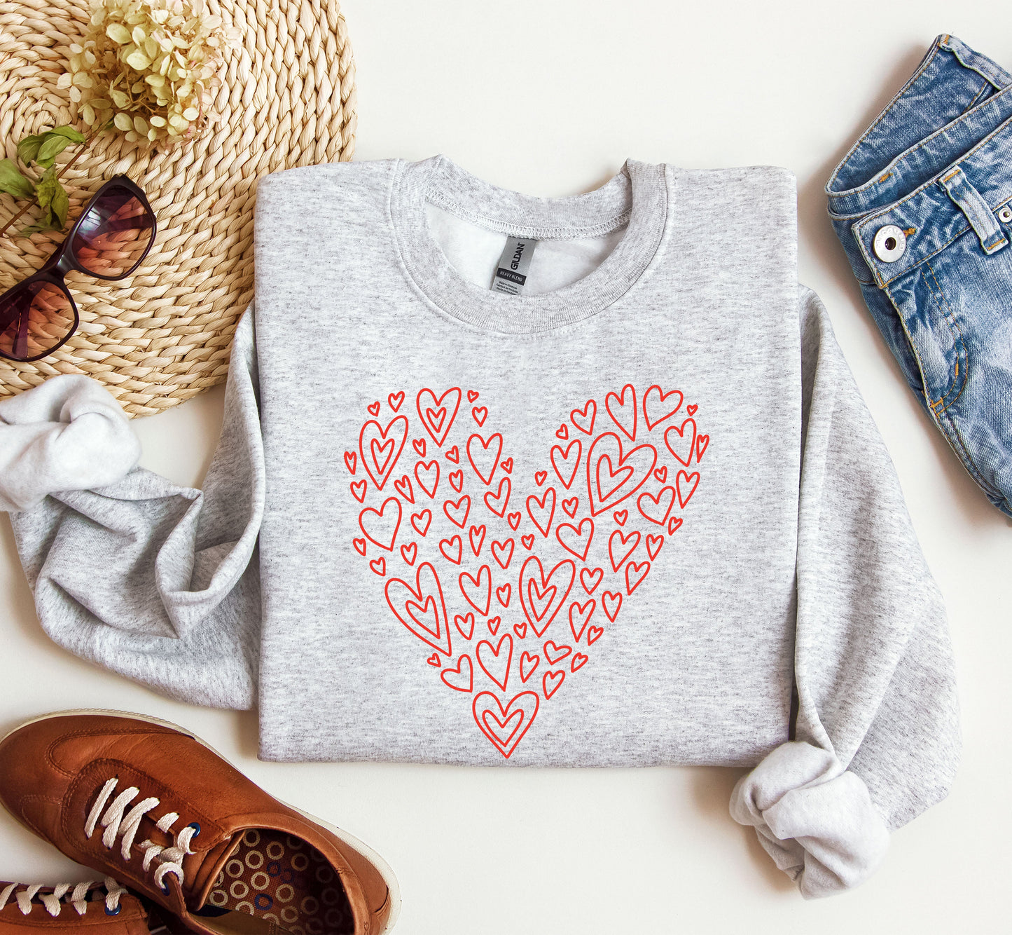 Valentine's Heart Sweatshirt, Vintage Valentine's Day Sweatshirt