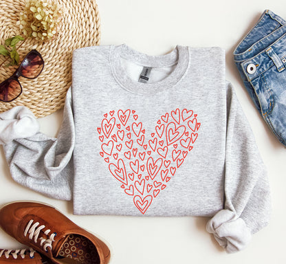 Valentine's Heart Sweatshirt, Vintage Valentine's Day Sweatshirt