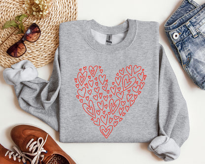 Valentine's Heart Sweatshirt, Vintage Valentine's Day Sweatshirt