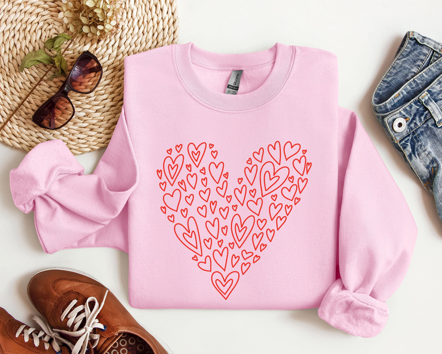 Valentine's Heart Sweatshirt, Vintage Valentine's Day Sweatshirt