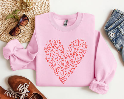 Valentine's Heart Sweatshirt, Vintage Valentine's Day Sweatshirt