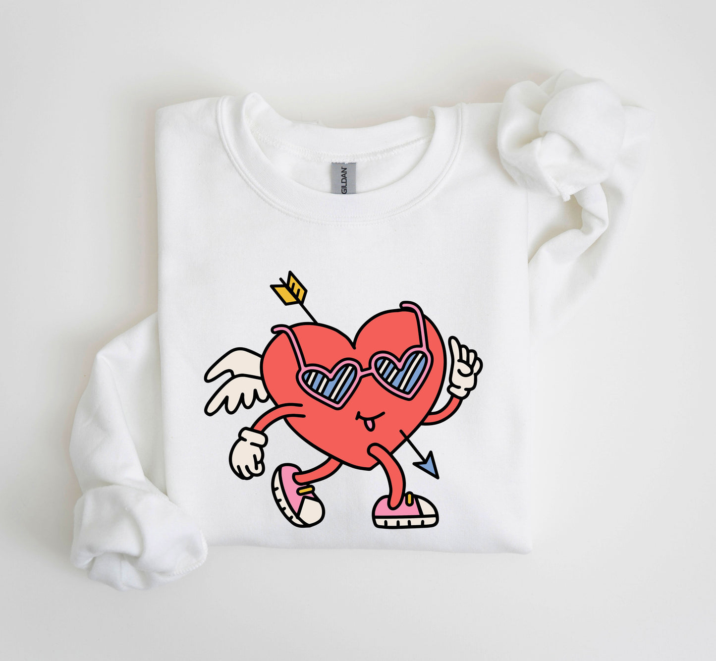 Mini Retro Heart Sweatshirt, Vintage Valentine's Day Sweatshirt