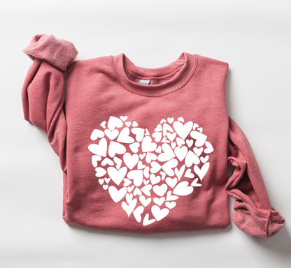 Mini Hearts Sweatshirt, Vintage Valentine's Day Sweatshirt