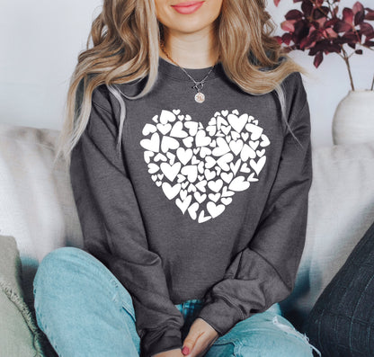 Mini Hearts Sweatshirt, Vintage Valentine's Day Sweatshirt