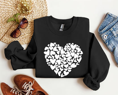 Mini Hearts Sweatshirt, Vintage Valentine's Day Sweatshirt
