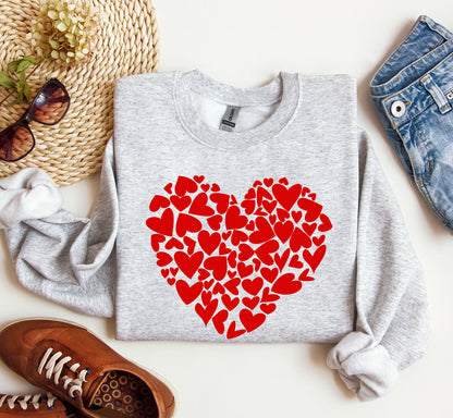 Mini Hearts Sweatshirt, Vintage Valentine's Day Sweatshirt