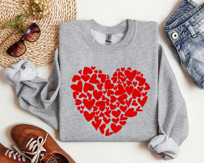 Mini Hearts Sweatshirt, Vintage Valentine's Day Sweatshirt