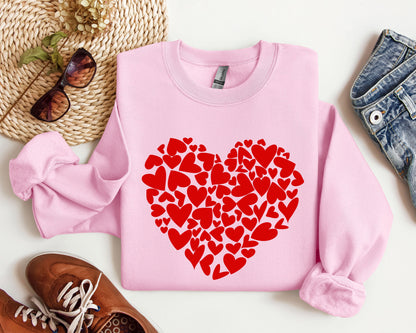Mini Hearts Sweatshirt, Vintage Valentine's Day Sweatshirt