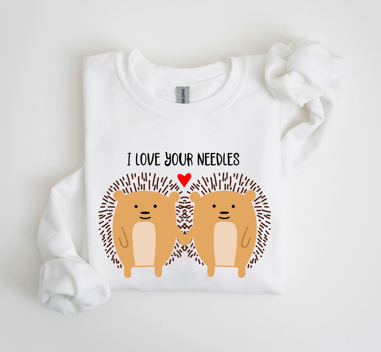 I Love Your Needles Hedgehog Sweatshirt, Vintage Valentine's Day Sweatshirt