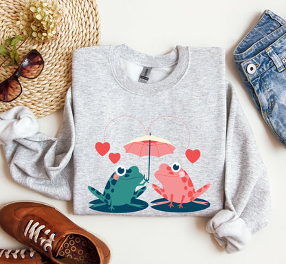 Retro Lover Frogs Sweatshirt, Vintage Valentine's Day Sweatshirt