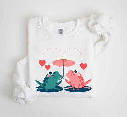 Retro Lover Frogs Sweatshirt, Vintage Valentine's Day Sweatshirt