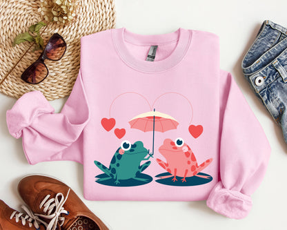 Retro Lover Frogs Sweatshirt, Vintage Valentine's Day Sweatshirt
