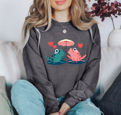 Retro Lover Frogs Sweatshirt, Vintage Valentine's Day Sweatshirt