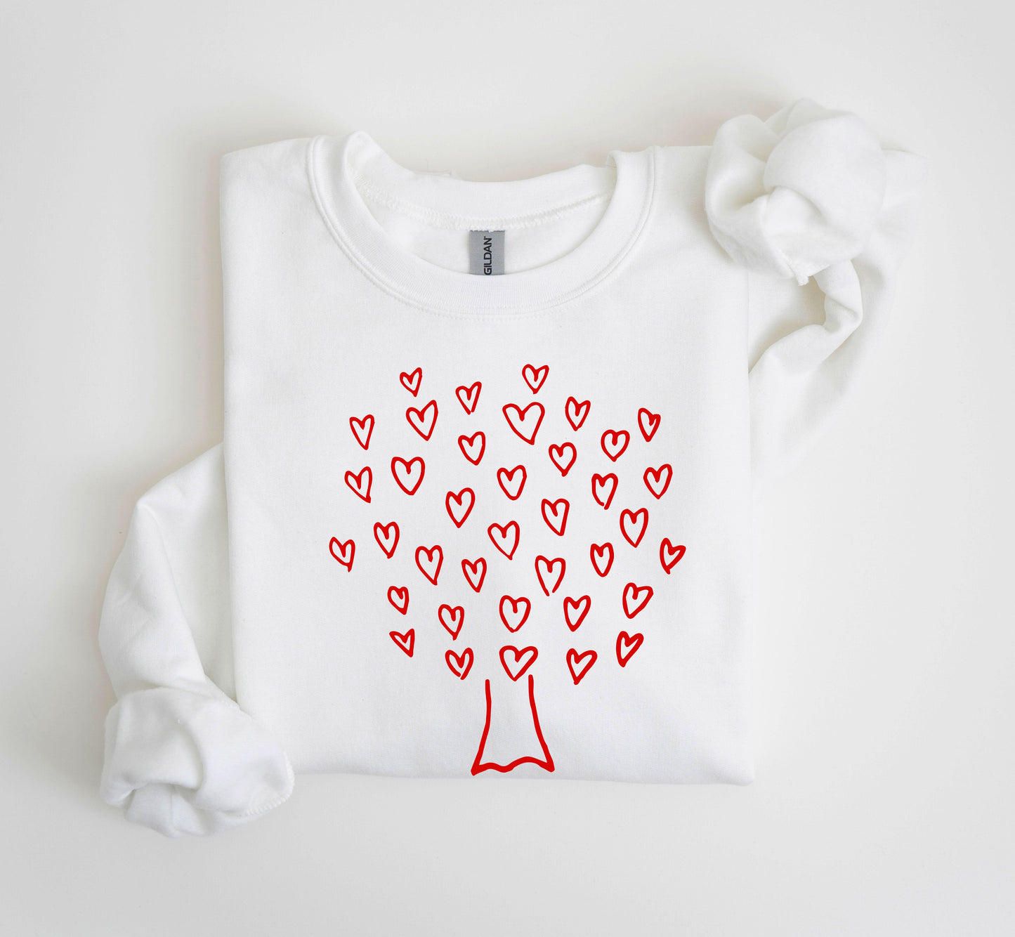 Retro Heart Tree Sweatshirt, Vintage Valentine's Day Sweatshirt