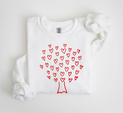 Retro Heart Tree Sweatshirt, Vintage Valentine's Day Sweatshirt
