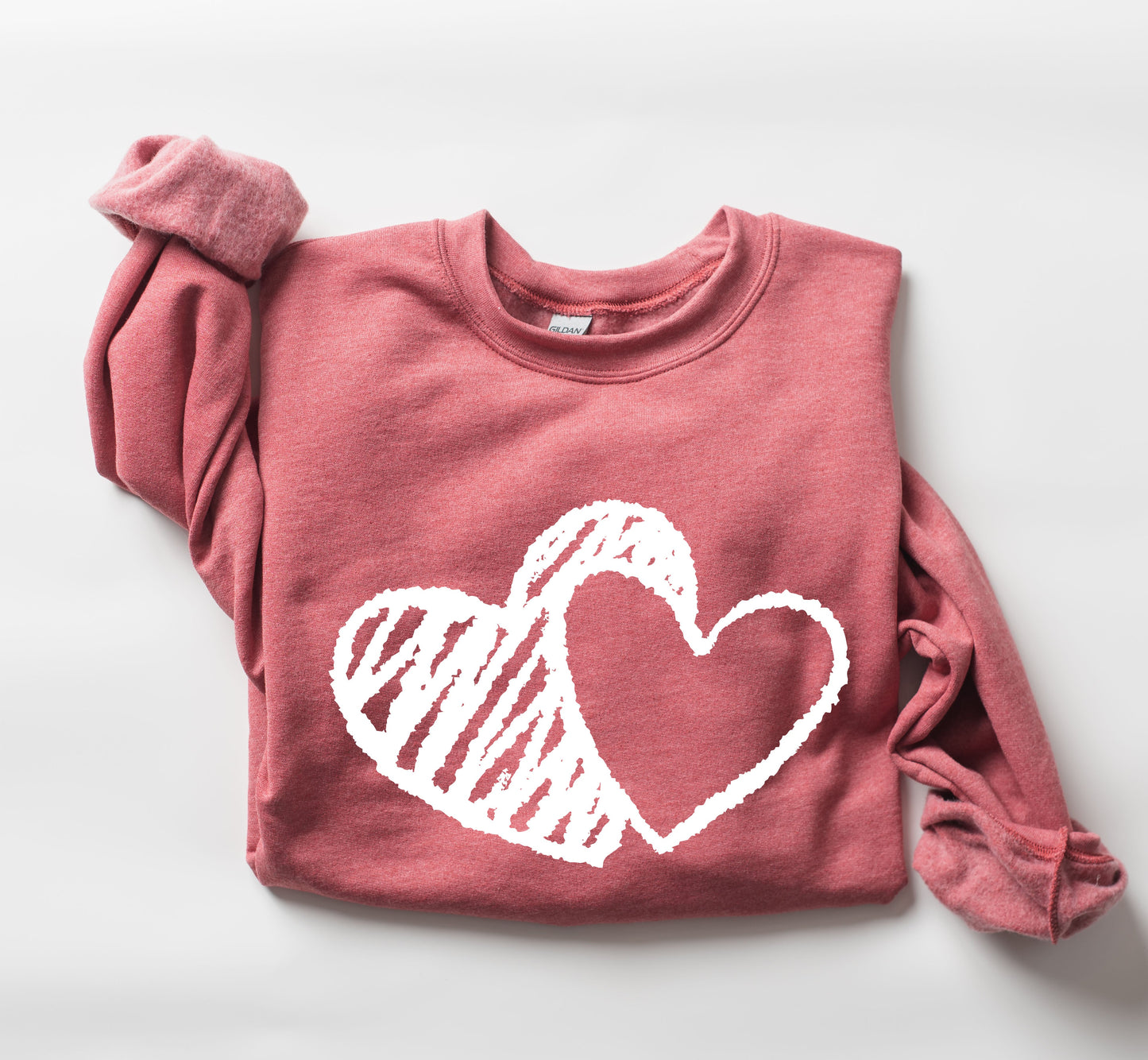 Retro Hand Drawn Hearts Sweatshirt, Vintage Valentine's Day Sweatshirt