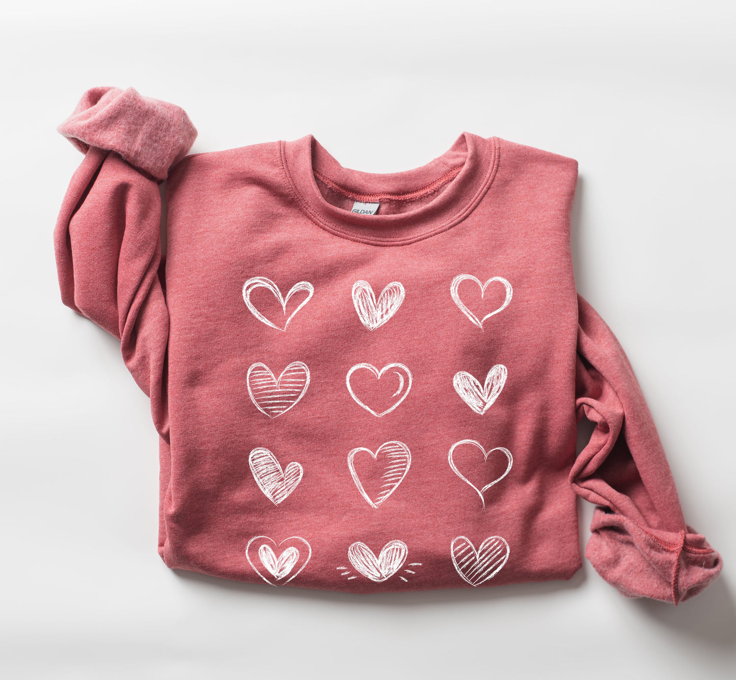 Retro Chic Hearts Sweatshirt, Vintage Valentine's Day Sweatshirt