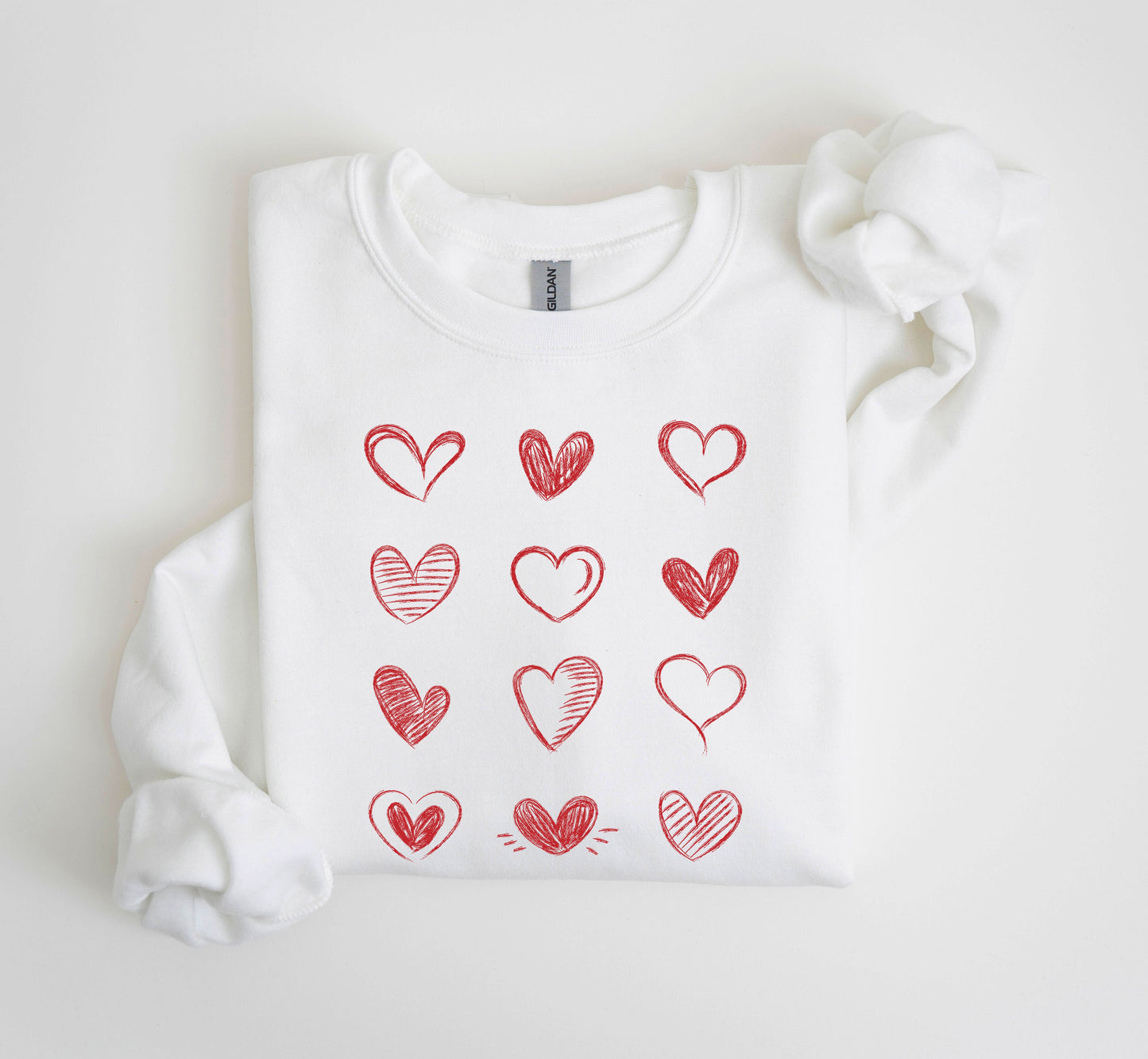 Retro Chic Hearts Sweatshirt, Vintage Valentine's Day Sweatshirt
