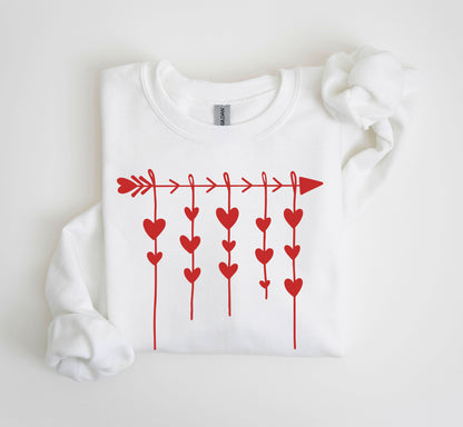 Retro Arrow and Hearts Sweatshirt, Vintage Valentine's Day Sweatshirt
