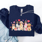 Valentine's Dogs, Cute, Animal Lover, Hearts, Love Sweatshirt