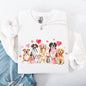 Valentine's Dogs, Cute, Animal Lover, Hearts, Love Sweatshirt