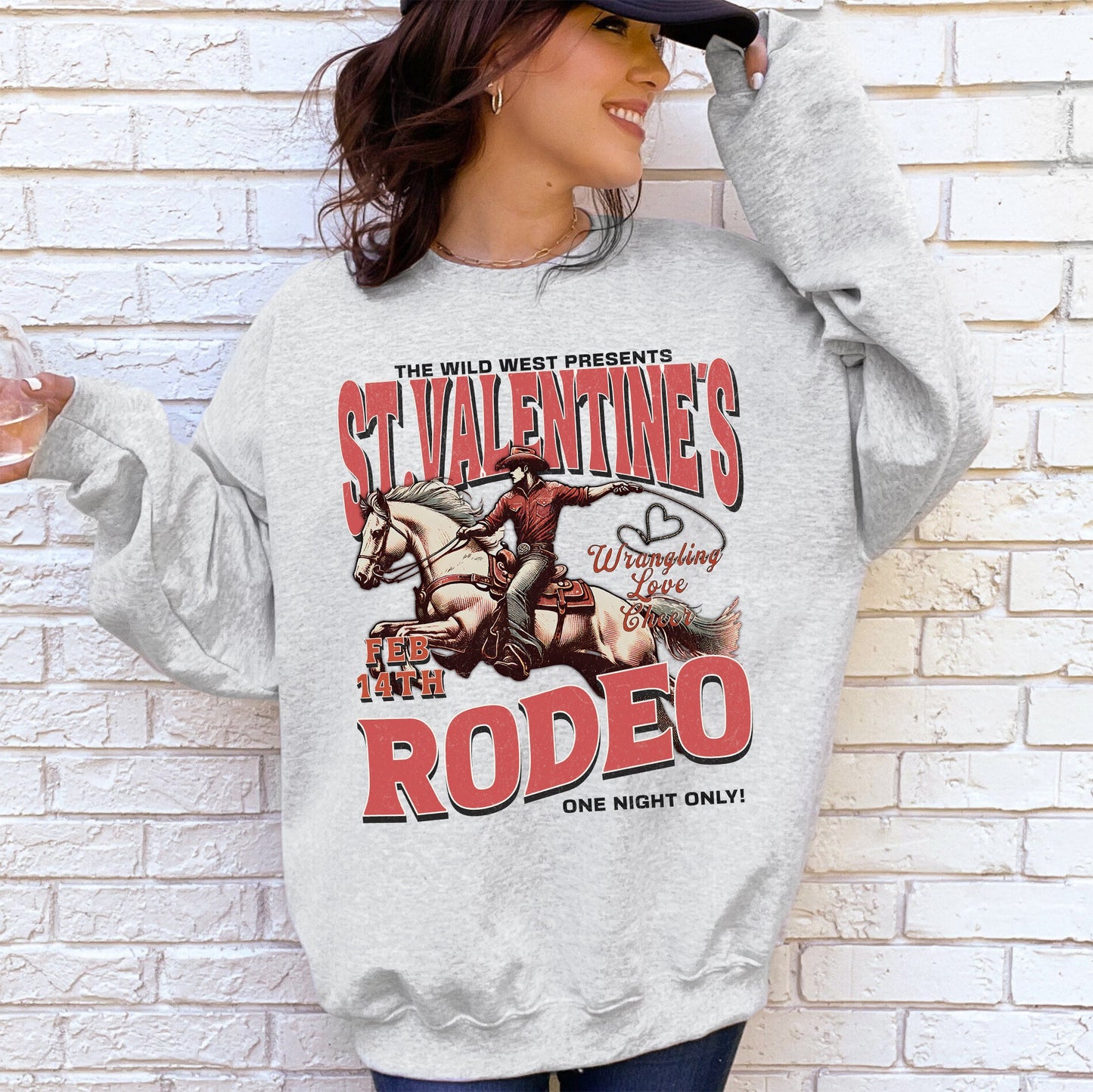 Valentine's Rodeo, Love, Cowboy, Western Sweatshirt