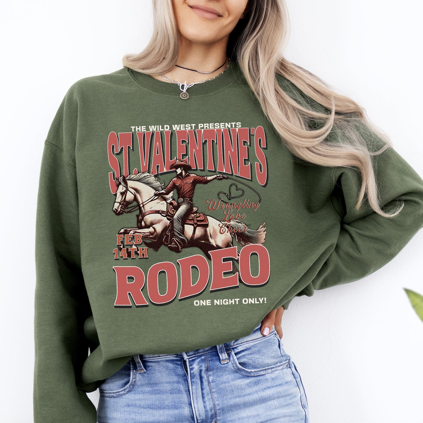 Valentine's Rodeo, Love, Cowboy, Western Sweatshirt