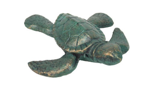 Sea Turtle- Verdigris 1"H x 4"L x 3.5"W