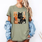 Vintage Black Cat, Halloween, Autumn, Fall, Pumpkin, Tshirt