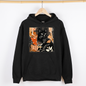 Vintage Black Cat, Halloween, Autumn, Fall, Pumpkin, Graphic Hoodie, Hooded Sweatshirt