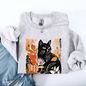 Vintage Black Cat, Halloween, Autumn, Fall, Pumpkin Sweatshirt