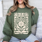 Vintage Folk Flower Pattern, Vintage Boho, Nature Sweatshirt