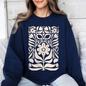 Vintage Folk Flower Pattern, Vintage Boho, Nature Sweatshirt