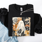 Vintage Ghost Halloween, Botanical, Floral, Autumn, Fall Sweatshirt