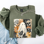 Vintage Ghost Halloween, Botanical, Floral, Autumn, Fall Sweatshirt