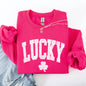 Vintage Lucky, Collegiate, Varsity, St Patrick's Day, Shamrock, Clover, Lucky, Leprechaun Sweatshirt