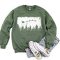 Vintage Pine Trees Christmas Silhouette Sweatshirt