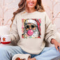 Vintage Santa, Sketched, Christmas, Bubble Gum, Cute Sweatshirt