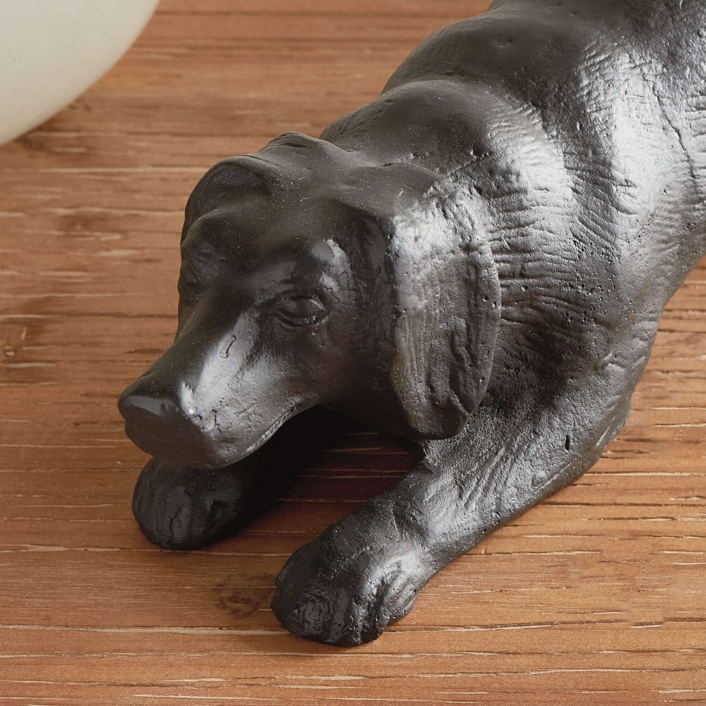 Vintage Metal Playful Dog Sculpture