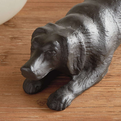 Vintage Metal Playful Dog Sculpture