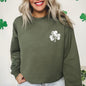 Vintage, Shamrock, Pocket Print, St Patrick's day, Lucky, Irish Sweatshirt